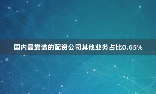 国内最靠谱的配资公司其他业务占比0.65%